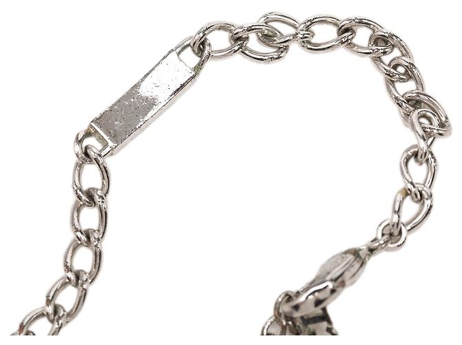 Dior Armband mit Gliederkette aus silberfarbenem Messing und Logo - Ansicht 5