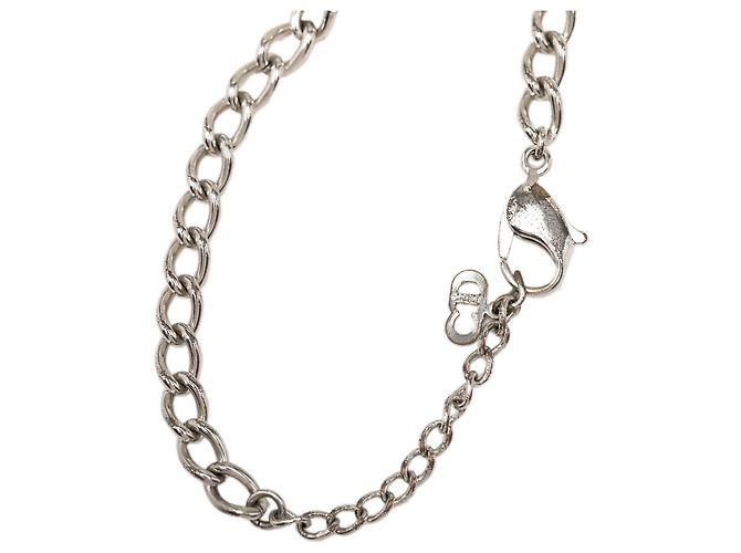 Dior Armband mit Gliederkette aus silberfarbenem Messing und Logo - Ansicht 6