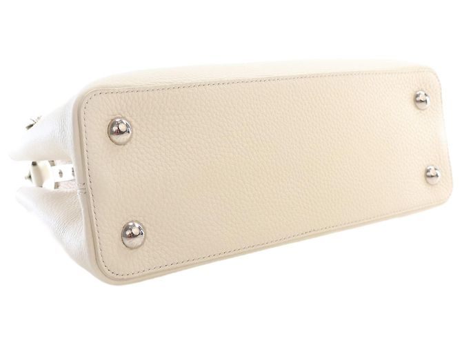 Louis Vuitton White Taurillon Flowers Capucines PM Weiß - Ansicht 12
