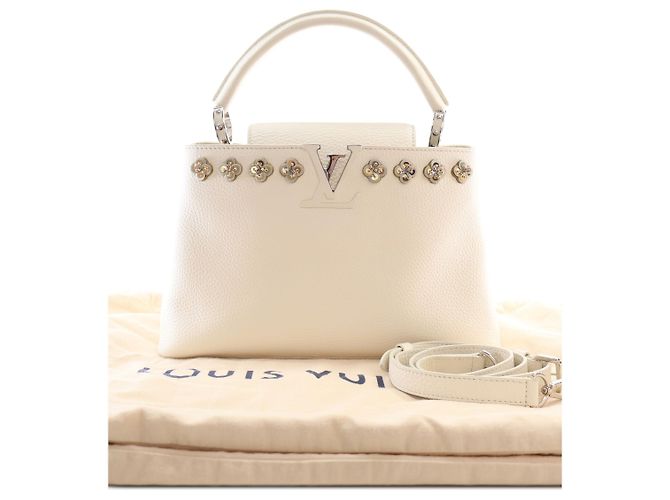 Louis Vuitton White Taurillon Flowers Capucines PM Weiß - Ansicht 15