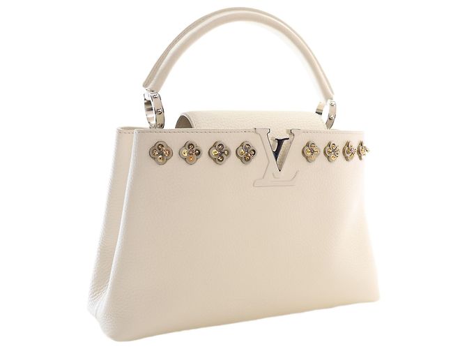 Louis Vuitton White Taurillon Flowers Capucines PM Weiß - Ansicht 8
