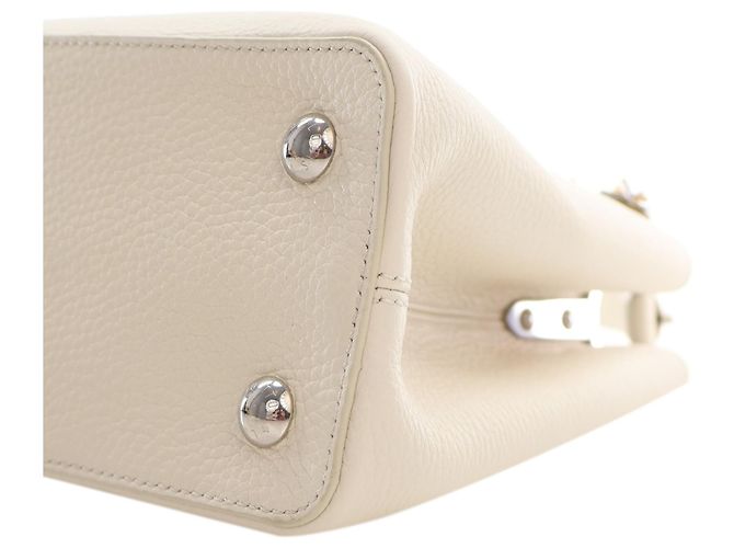 Louis Vuitton White Taurillon Flowers Capucines PM Weiß - Ansicht 9