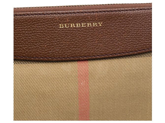 Burberry Brown House Check Canvas Derby Peyton Crossbody Marrom Castanho claro - vista 5