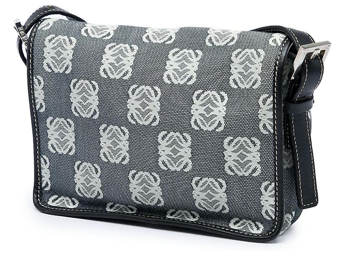 LOEWE Gray Anagram Canvas Umhängetasche mit Klappe Braun - Ansicht 2