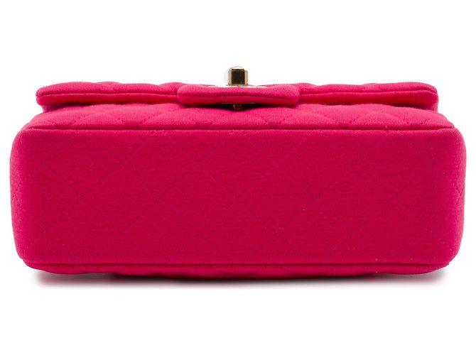 Chanel Mini Rectangular Classic Jersey Single Flap Rosa - vista 3