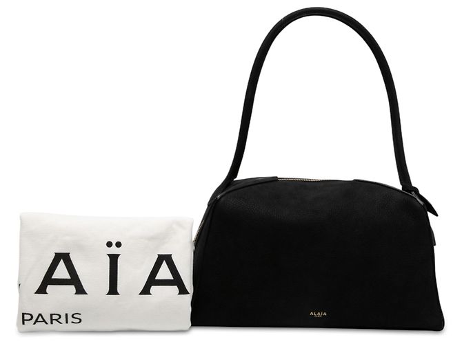 Bolsa de ombro Le Bouledogue em nubuck preto ALAÏA - vista 6