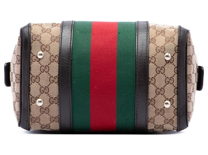 Borsa Boston Gucci Joy Small in tela GG beige e Web - vista 3