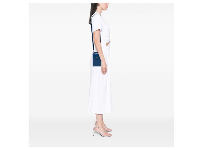Prada Smartphone-Hülle aus blauem Saffiano-Leder - Ansicht 6