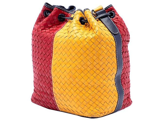 Borsa a secchiello con coulisse Bottega Veneta Multi Tricolor Nappa Intrecciato - vista 2