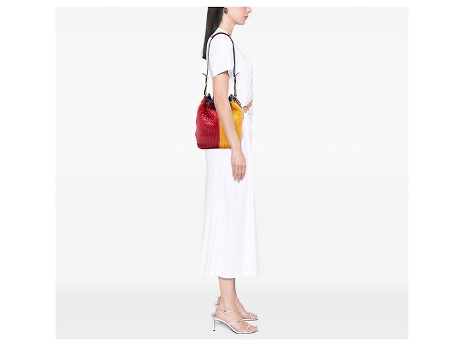 Borsa a secchiello con coulisse Bottega Veneta Multi Tricolor Nappa Intrecciato - vista 6