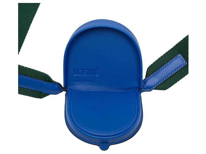 LOEWE Mini Borsa Heel Pouch in pelle di vitello morbida blu - vista 4