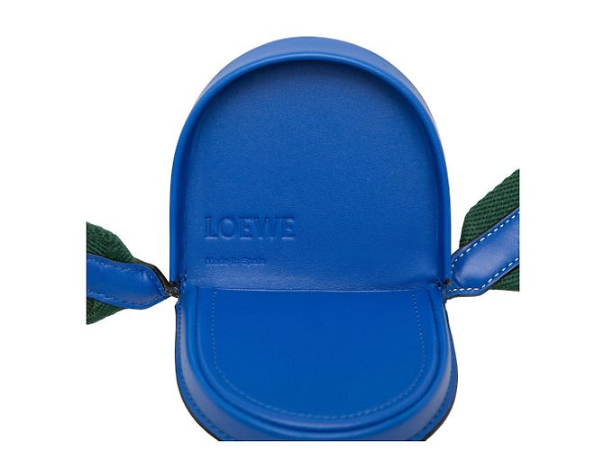 LOEWE Mini Borsa Heel Pouch in pelle di vitello morbida blu - vista 5