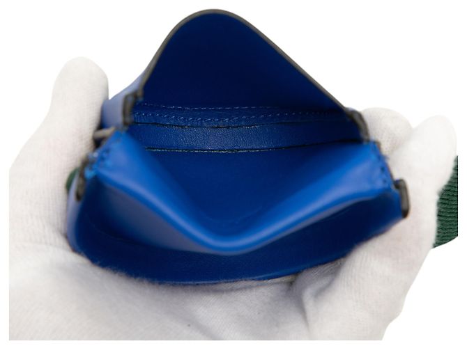 LOEWE Mini Borsa Heel Pouch in pelle di vitello morbida blu - vista 6