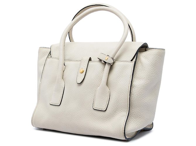 Bolso Satchel Prada White Vitello Daino Sound Lock Blanco - vista 2