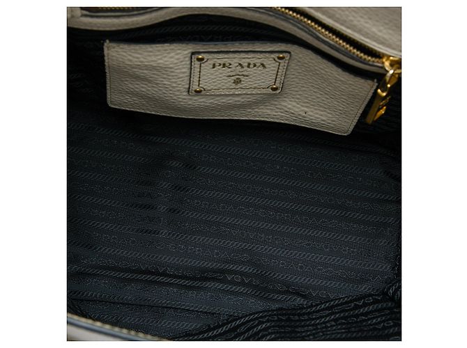 Bolso Satchel Prada White Vitello Daino Sound Lock Blanco - vista 4