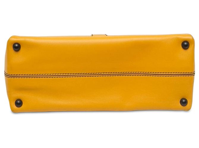 Borsa Bottega Veneta Piazza in nappa gialla, dimensione Medium, con rifiniture Intrecciato - vista 2