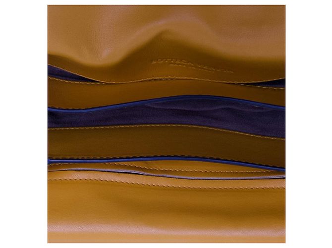 Borsa Bottega Veneta Piazza in nappa gialla, dimensione Medium, con rifiniture Intrecciato - vista 3