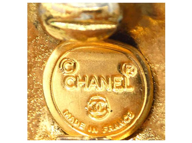 Chanel Gold Gold Plated Logo Runde Clip-On Ohrringe Golden - Ansicht 4