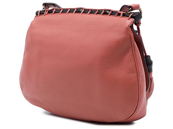 Gucci Borsa a Tracolla Bamboo Nouveau con Frange in Pelle Rosa Medium - vista 2