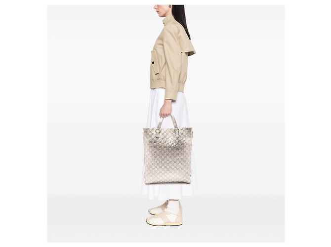 Gucci Silver Metallic Guccissima Tote Silber - Ansicht 6