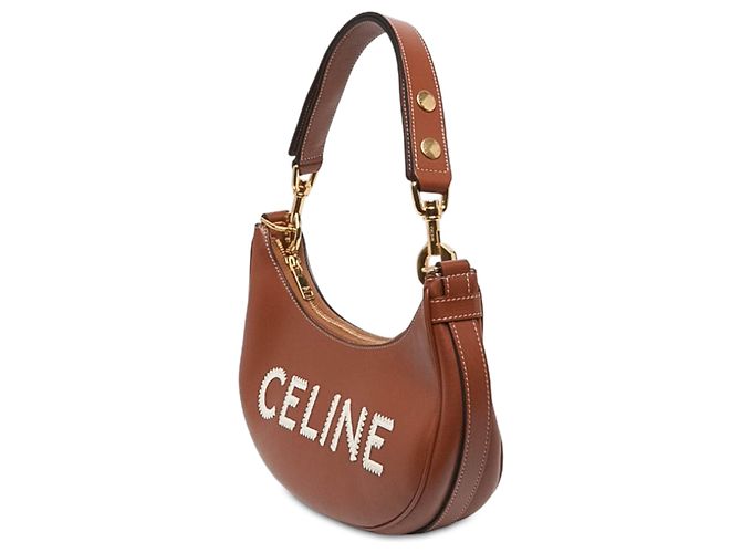 Céline Celine Ava Schultertasche aus braunem Leder Medium mit Logo - Ansicht 2