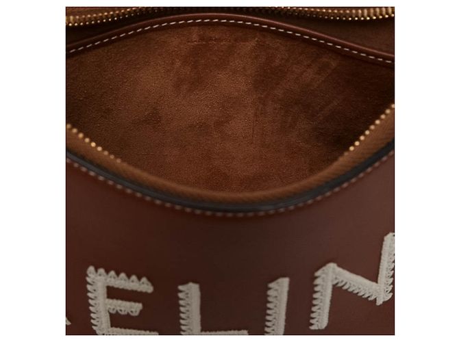 Céline Celine Ava Schultertasche aus braunem Leder Medium mit Logo - Ansicht 5