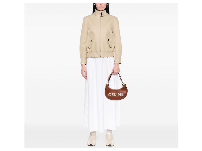 Céline Celine Ava Schultertasche aus braunem Leder Medium mit Logo - Ansicht 6