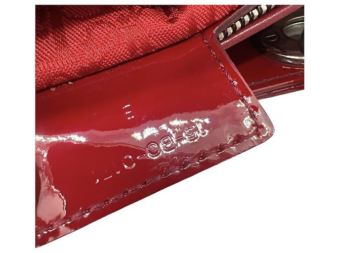 Borsa a tracolla Christian Dior Lady Medium Cannage in vernice smaltata rossa - vista 11