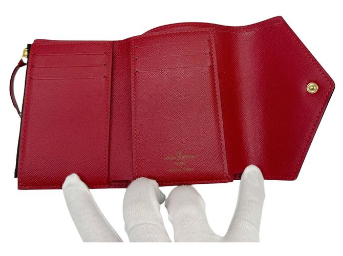 Louis Vuitton Damier Portefeuille Victorine Wallet Marron Rouge Damier ebène - vue 5