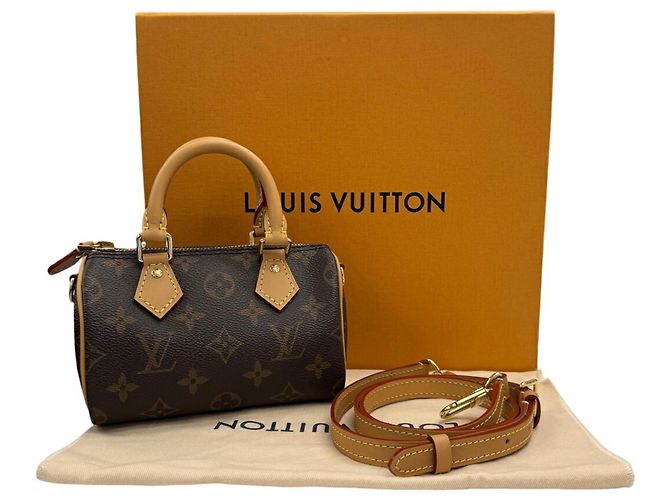 Bolsa de Ombro Louis Vuitton Monogram Nano Speedy Marrom Monograma - vista 16