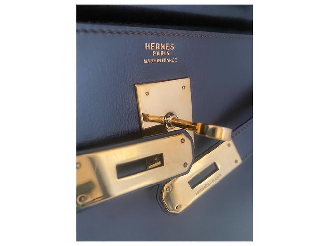 Hermès Hermes Kelly 32 Brown Box (Chocolat) Calf Gold Hardware (GHW) Marrone - vista 10