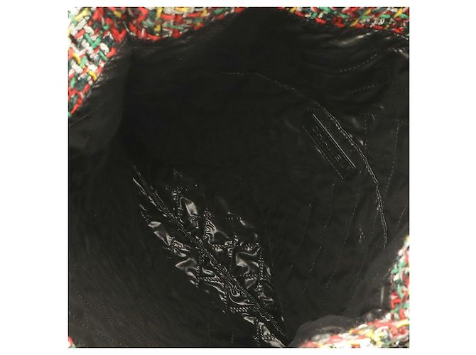Chanel No. 5 Tweed und Lackleder Tote/Schultertasche Schwarz Mehrfarben - Ansicht 8