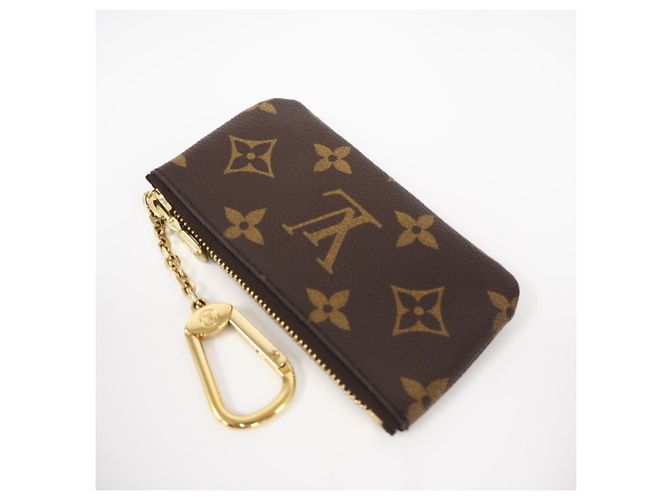 Louis Vuitton Monogram Pochette Clé Coin Case Castaño Beige - vista 2