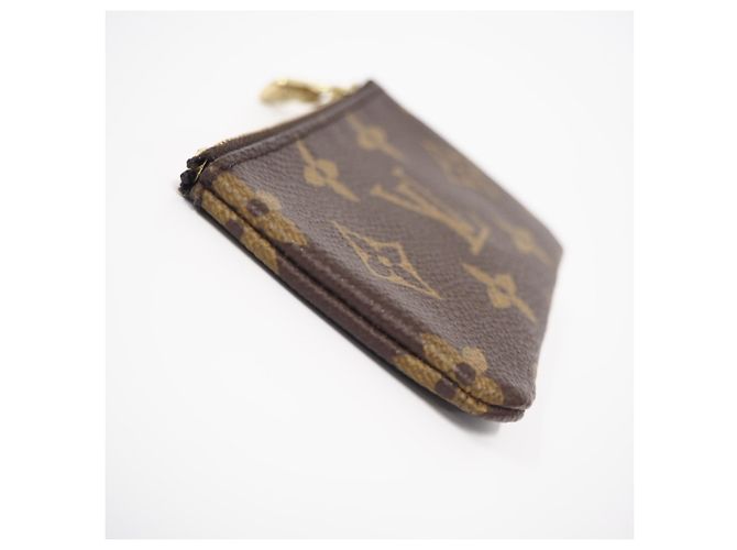 Louis Vuitton Monogram Pochette Clé Coin Case Castaño Beige - vista 7