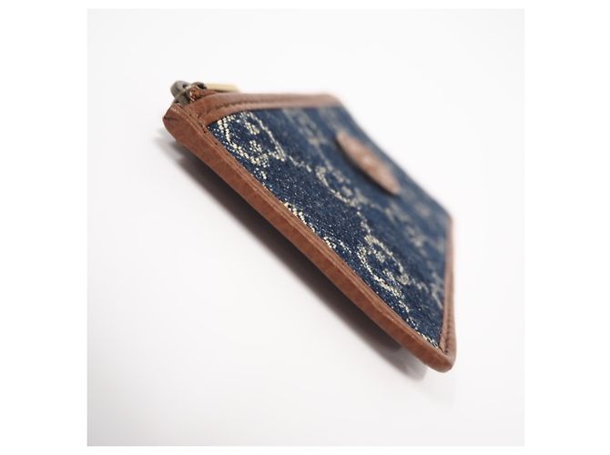 Gucci Interlocking G Denim Coin Case Brown Blue - view 7