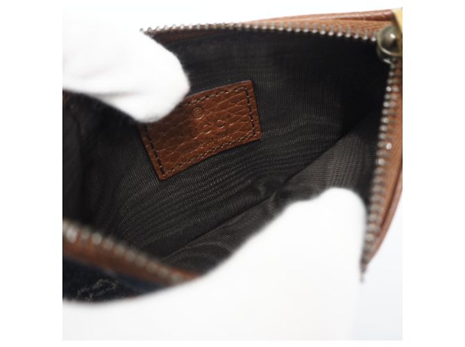 Gucci Interlocking G Denim Coin Case Brown Blue - view 9