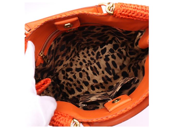 Bolso Dolce & Gabbana Raffia Miss Sicily Naranja - vista 16