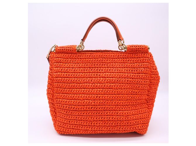 Bolso Dolce & Gabbana Raffia Miss Sicily Naranja - vista 2
