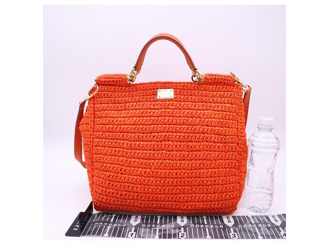 Bolso Dolce & Gabbana Raffia Miss Sicily Naranja - vista 3