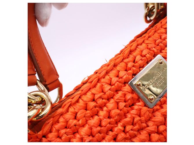 Bolso Dolce & Gabbana Raffia Miss Sicily Naranja - vista 5