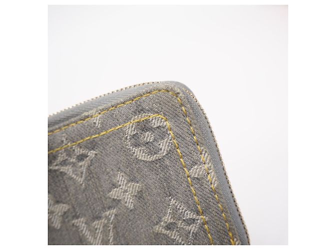 Monedero Zippy de denim Monogram Louis Vuitton Castaño - vista 8