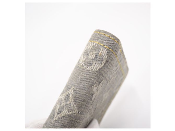 Monedero Zippy de denim Monogram Louis Vuitton Castaño - vista 9