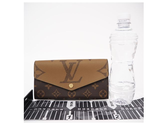 Louis Vuitton Reverse Portefeuille Sarah Long Wallet Marron Beige - vue 3