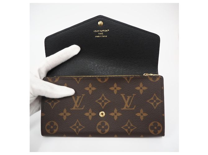 Louis Vuitton Reverse Portefeuille Sarah Long Wallet Marron Beige - vue 9