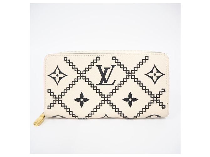 Louis Vuitton Monogram Empreinte Broderie Zippy Wallet Schwarz Beige - Ansicht 2