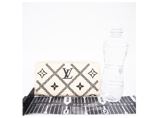 Louis Vuitton Monogram Empreinte Broderie Zippy Wallet Schwarz Beige - Ansicht 3