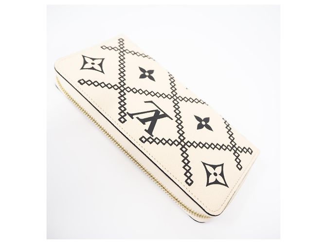 Louis Vuitton Monogram Empreinte Broderie Zippy Wallet Schwarz Beige - Ansicht 4