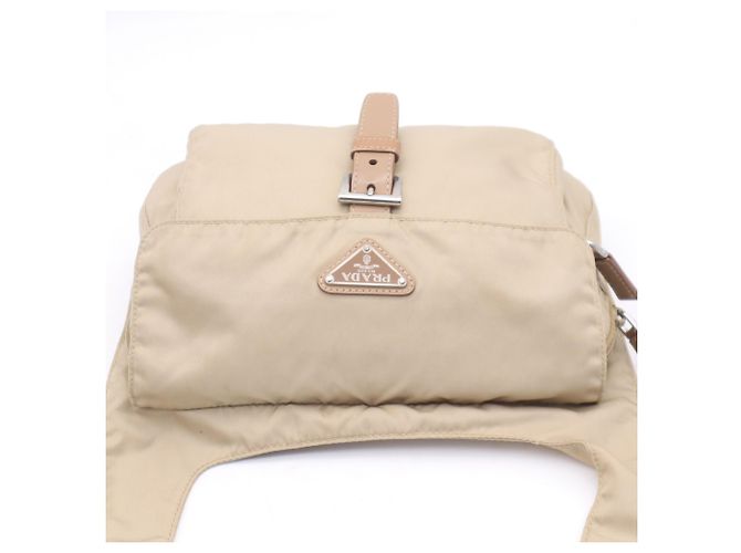 Borsa a tracolla Prada in nylon con logo Marrone Beige - vista 6