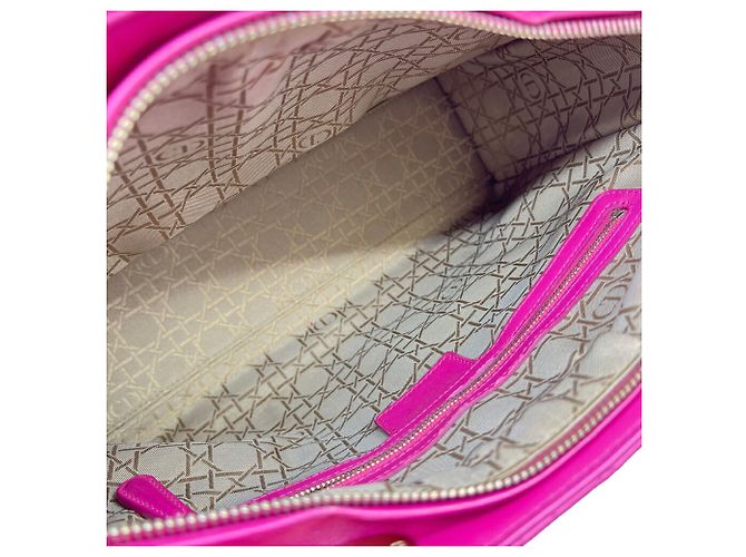 Borsa Christian Dior Lady Large Cannage in pelle d'agnello rosa - vista 10