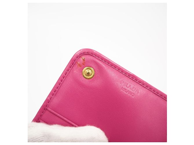 Portafoglio lungo Prada in nylon con logo, rosa - vista 10